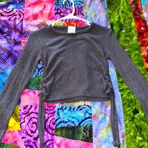 Grey top with adjustable strings